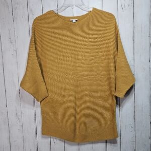 Pure J. Jill Women's Gold Ribbed Tunic Sweater Dolman Oversized Size Medium.